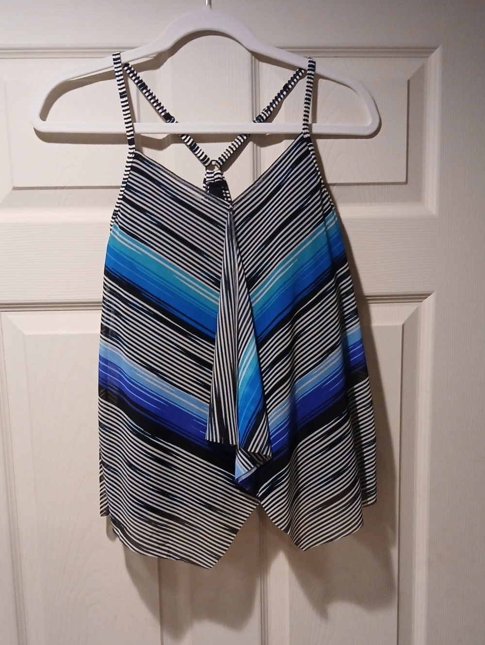 Beach House Striped Swimwear Tankini Top